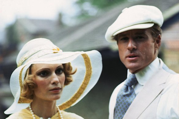 Mia Farrow and Robert Redford in the 1974 film adaptation.