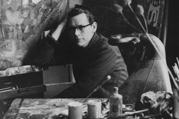 Guy Warren in his studio in London in the late 1950s.