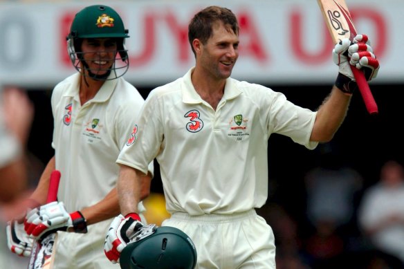 On the front foot: Simon Katich with Mitchell Johnson in 2008.