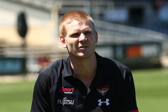 Essendon’s Michael Hurley is recovering from an infection after a hip procedure.