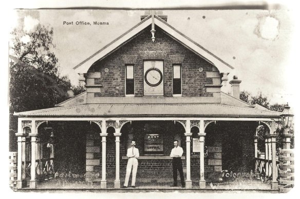 The Post Office in Moama, with postmaster Albert Archer on the left.