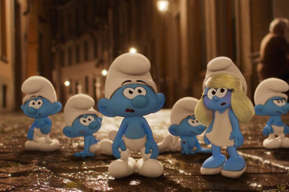 The Smurfs are back, including No Name (James Corden) and Smurfette (Rihanna).