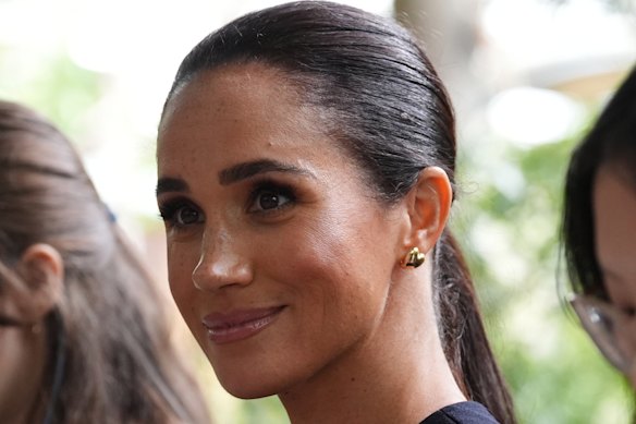 Meghan wore 14-carat gold earrings from Real Fine Studio for her visit to the Royal Children’s Hospital.