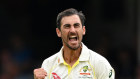 LONDON, ENGLAND - JULY 27: Mitchell Starc of Australia celebrates after dismissing Harry Brook of England during Day One of the LV= Insurance Ashes 5th Test Match between England and Australia at The Kia Oval on July 27, 2023 in London, England. (Photo by Stu Forster/Getty Images)