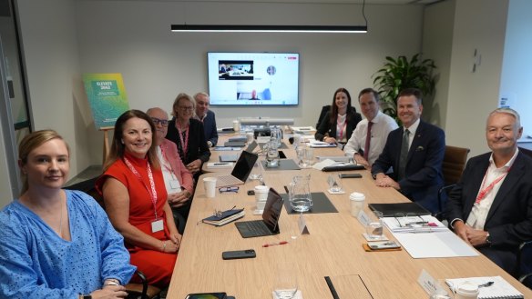 ****CAPTIN TO COME****Deputy Premier Jarrod Bleijie (second from right) with the GIILDA board (from right) Sue Johnson, Tony Cochrane, Jill Davies, Jamie Fitzpatrick, Jess Caire, chairman Stephen Conry and Lawrence Lancini.