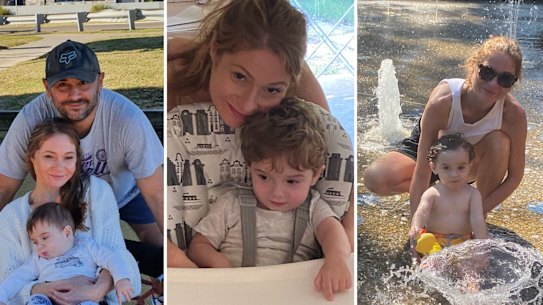 Alexi Vitakos with his mother Jessica Francesca Marett. Alexi, 3, was killed in a stabbing murder by his father Nathan Vitakos (also pictured).