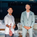 Chef Chase Kojima (left) with restaurant manager Thomas Malucelli at Tokyo Samba steakhouse in Bankstown.