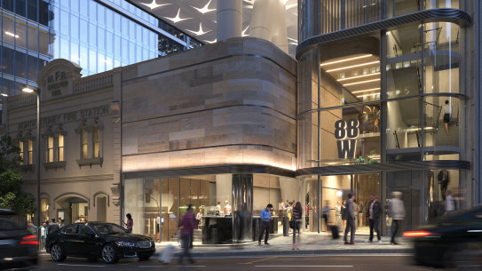 Renders of Billbergia’s 88 Walker Street office tower development, North Sydney.