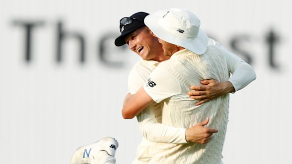 Joe Denly took a super catch to remove Tim Paine. 