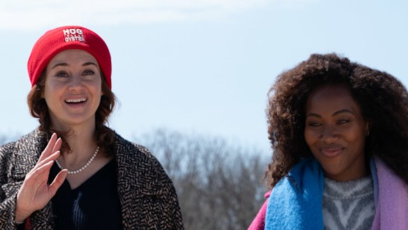 Shailene Woodley as Gia and DeWanda Wise as Sloane in Three Women.