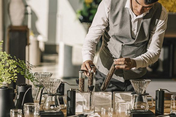 Coffee class at the Four Seasons.