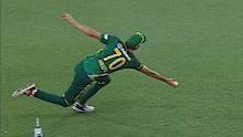South Africa fastbowler Marco Jansen took this spectacular one-handed catch.