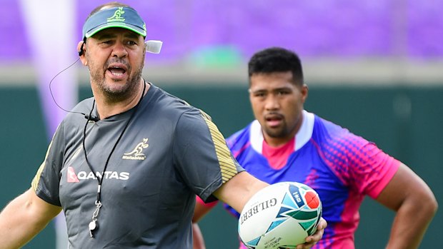 Selection choices: The Wallabies train at Shiroyama Athletic Stadium in Odawara, Kanagawa Prefecture, before facing Fiji on Saturday.