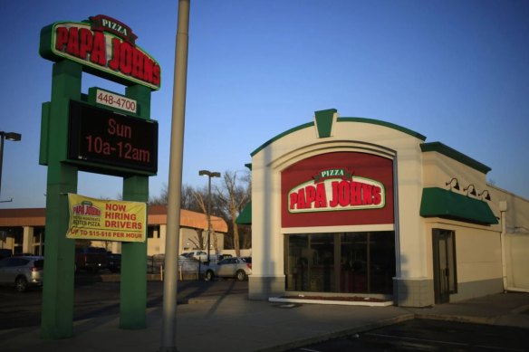 A Papa John’s in Kentucky. The company has suspended its corporate operations in Russia but its restaurants remain open.