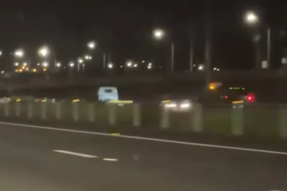 Several vehicles were seen travelling on the wrong side of the Bruce Highway at Burpengary.