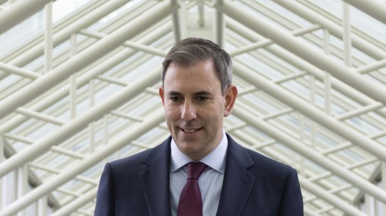 Jim Chalmers in Parliament House on Sunday ahead of this week’s federal budget which will show inflation lower than expected.