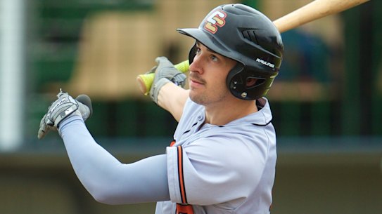 Cavalry batsman Michael Fransoso hitting the home run that proved the difference against Adelaide on Sunday,