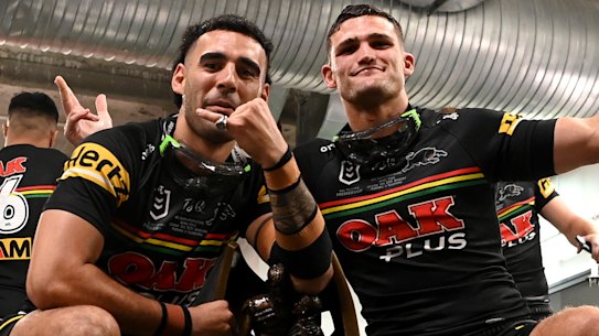 The Panthers may have crossed the line in their grand-final celebrations.