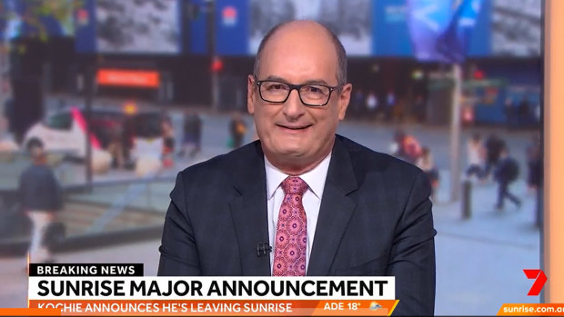 Channel 7 Sunrise star David Koch announces his exit from the breakfast show after 21 years.