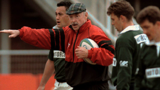 Alec Evans as coach of Wales in 1995