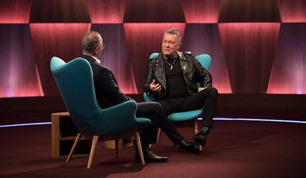 Denton interviewing singer Jimmy Barnes.