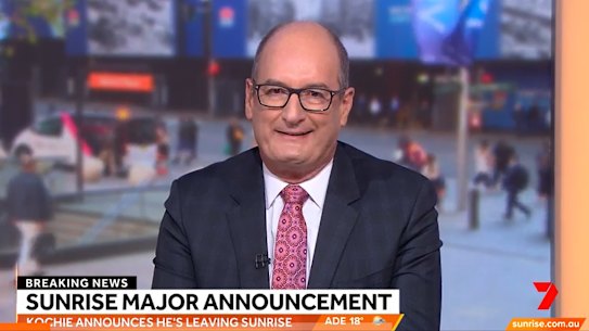 Channel 7 Sunrise star David Koch announces exit from breakfast show after 21 years. Credit: Seven