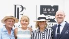 Gerry Harvey, Katie Page-Harvey and Zara and Mike Tindall at the Magic Millions Polo and Showjumping.