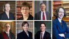 The new High Court will be (from left): Susan Kiefel, Simon Steward, Michelle Gordon, Jacqui Gleeson, Stephen Gageler, James Edelman, and Jayne Jagot