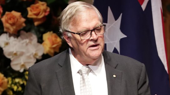 Kim Beazley speaks at the state memorial service for former prime minister Bob Hawke.