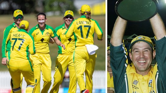 Australia’s record-breaking women, and Ricky Ponting with the 2003 world cup