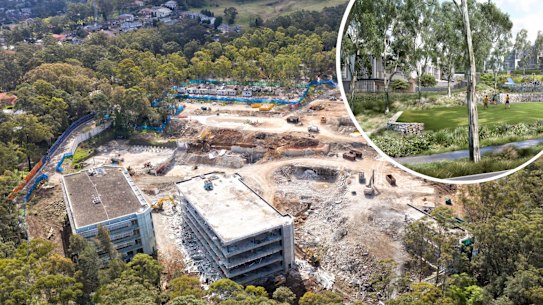 Old IBM site in west pennant hills which is being demolished
Photo Nick Moir 1 sept 2022
In a picture acquired Wednesday, 31 August 2022 shows an artist impression of proposed redevelopment of the old IBM site at West Pennant Hills. Credit: Mirvac 