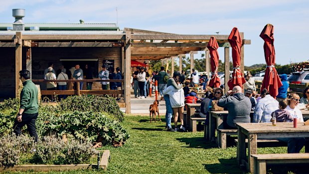 Stop by Hawkes Farm for coffee, fresh produce and hot chips.