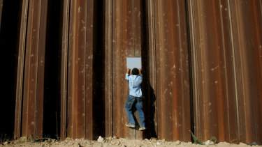 The border wall between the Rafah Refugee Camp, in the southern Gaza Strip, and Egypt, 2005.