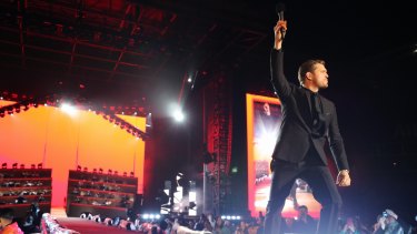 Michael Buble plays the last event at Allianz Stadium on Friday night.