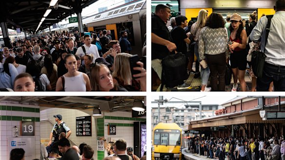 The failure of the digital trains radio system halted all services at 2.45pm, leaving Sydney’s major stations flooded with commuters.