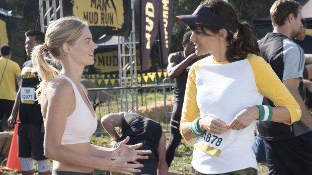 Samara Weaving, left, and Frankie Shaw in a scene from season one of SMILF. 
