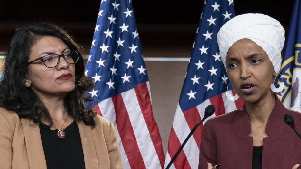 US Representative Rashida Tlaib and US Representative Ilhan Omar.