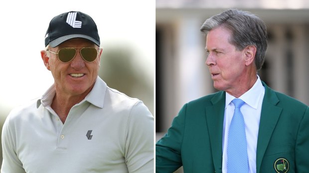 LIV Golf chief executive Greg Norman and Augusta National chairman Fred Ridley.