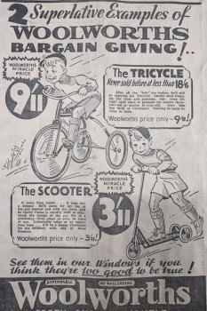 A Woolworths advert from 1935.