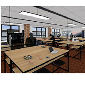 An artist’s impression of a classroom at  St Aloysius’ College’s proposed Rozelle campus.