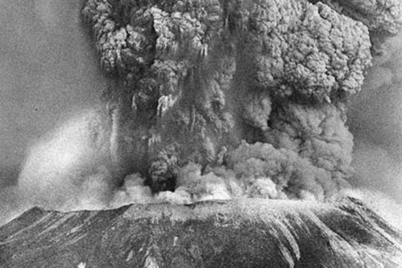 Mount St. Helens erupts, May 18, 1980