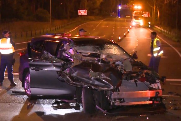 A group of teenagers aged between 13 and 17 were allegedly spotted rocketing down the Great Western Highway, near Eastern Creek, in a stolen Toyota Kluger before it crashed.