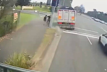 Heart stopping moment truckie ‘almost hit two school girls’Heart stopping moment truckie ‘almost hit two school girls’