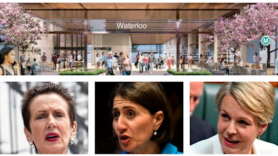 Waterloo development, Clover Moore, Gladys Berejiklian and Tanya Plibersek.