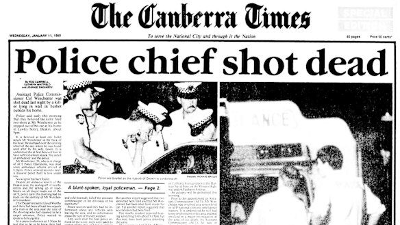 The front page of The Canberra Times for January 11, 1989. 