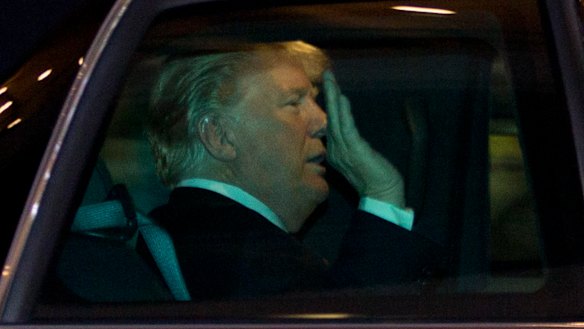 Donald Trump arrives at the summit.