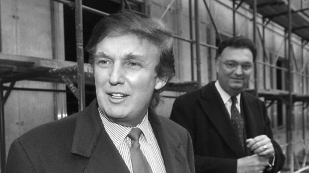 In 1996, Donald Trump, left, checks out sites in Moscow, Russia, for luxury residential towers. Trump's decades-long dream of building a luxury tower in the heart of Moscow flared and fizzled several times over the years.