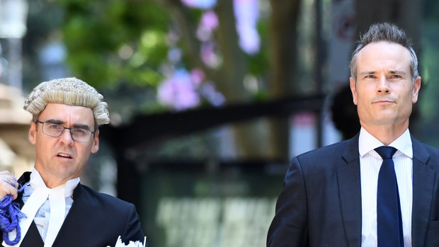 Liberal hopeful Tim James, pictured with his barrister David Smallbone, lost his challenge against the preselection of North Shore rival Felicity Wilson.