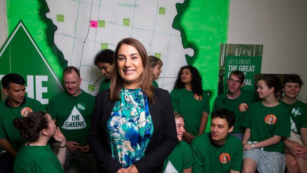 Lidia Thorpe and the Victorian Greens are celebrating a win after the Northcote by-election, taking the seat from Labor who have held the area for 90 years. Photograph Paul Jeffers The Age NEWS 19 Nov 2017