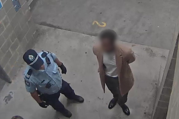 Police arrested the off-duty security guard for serious assault in a CBD car park. 